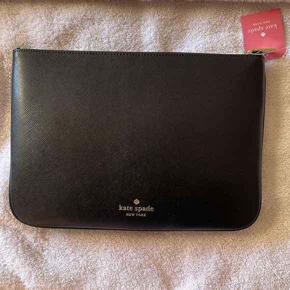 Kate Spade Meow Black Cat Large Zip Pouch OS - Picture 4 of 6